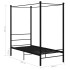 Estructura de cama con dosel metal negro 100x200