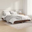 Estructura de cama madera contrachapada marrón roble 140x190 cm