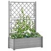 Jardinera con enrejado PP gris piedra 100x43x142 cm