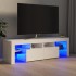 Mueble de TV con luces LED blanco brillante 140x36,5x40