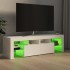 Mueble de TV con luces LED blanco brillante 140x36,5x40