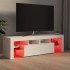 Mueble de TV con luces LED blanco brillante 140x36,5x40