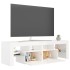 Mueble de TV con luces LED blanco brillante 140x36,5x40