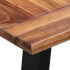 Mesa de comedor de madera maciza de acacia y vidrio