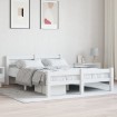 Estructura de cama de madera maciza de pino blanca 140x200 cm