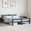 Estructura de cama madera maciza pino gris oscuro 140x200 cm