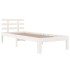 Estructura de cama madera maciza blanca 100x200