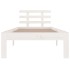 Estructura de cama madera maciza blanca 100x200