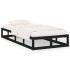 Estructura cama madera maciza individual negro 75x190