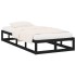 Estructura cama madera maciza individual negro 75x190