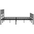 Estructura de cama cabecero y estribo metal negro 140x190