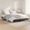 Estructura de cama madera contrachapada roble ahumado 140x190cm