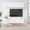 Set de muebles de TV 7 pzas madera contrachapada blanco brillo