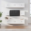 Set de muebles de TV 8 pzas madera contrachapada blanco brillo