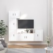 Set de muebles de TV 5 pzas madera contrachapada blanco brillo