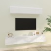 Set de muebles de TV 4 pzas madera contrachapada blanco brillo