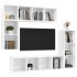 Set de muebles de TV 4 pzas madera contrachapada blanco