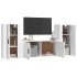 Set de muebles de TV 3 pzas madera contrachapada blanco