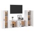 Set de muebles de TV 4 pzas madera contrachapada blanco