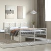 Estructura cama metal con cabecero y estribo blanco 140x200 cm