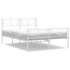 Estructura cama metal con cabecero y estribo blanco 140x200