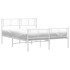 Estructura cama metal con cabecero y estribo blanco 140x200