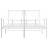 Estructura cama metal con cabecero y estribo blanco 140x200