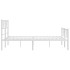 Estructura cama metal con cabecero y estribo blanco 140x200