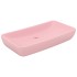 Lavabo de lujo rectangular de cerámica rosa mate 71x38