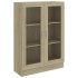 Vitrina de madera contrachapada color roble 82,5x30,5x115