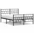 Estructura de cama con cabecero y pie metal negro 120x190