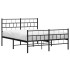 Estructura de cama con cabecero y pie metal negro 120x190