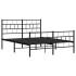 Estructura de cama con cabecero y pie metal negro 120x190