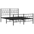 Estructura de cama cabecero y estribo metal negro 135x190