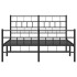 Estructura de cama cabecero y estribo metal negro 135x190