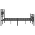 Estructura de cama cabecero y estribo metal negro 135x190