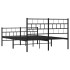 Estructura de cama cabecero y estribo metal negro 135x190