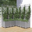 Jardinera con enrejado PP gris claro 120x120x136 cm