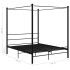 Estructura de cama con dosel metal negro 160x200