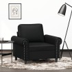 Sillón cuero sintético negro 60 cm