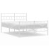 Estructura cama metal con cabecero y estribo blanco 135x190