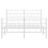 Estructura cama metal con cabecero y estribo blanco 135x190