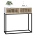 Mesa consola hierro y madera contrachapada blanco 80x30x75