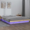 Estructura de cama con LED de madera maciza 160x200 cm