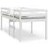 Cama alta blanca madera maciza pino 90x190