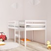 Cama alta blanca madera maciza pino 75x190 cm