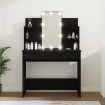 Tocador con luces LED negro 96x40x142 cm