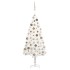 Árbol de Navidad preiluminado con luces y bolas blanco 150