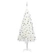 Árbol de Navidad preiluminado con luces y bolas blanco 240 cm