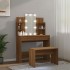 Juego de tocador con LED madera contrachapada roble